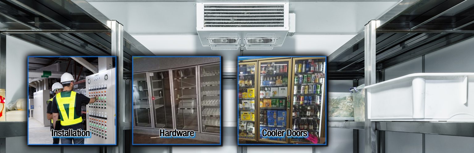 Walk-in cooler and freezer facility interior San Diego